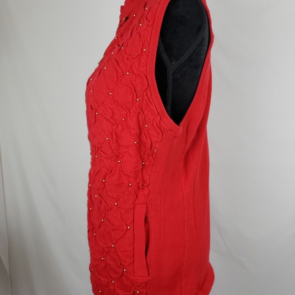 Peck & Peck ❤  Beautiful red sleeveless jacket - Picture 3 of 8
